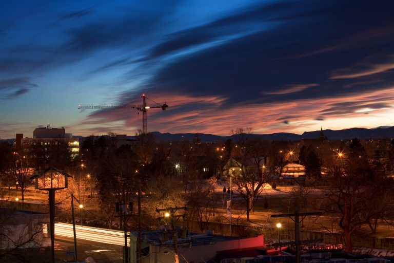 Sunset over the west side of Denver