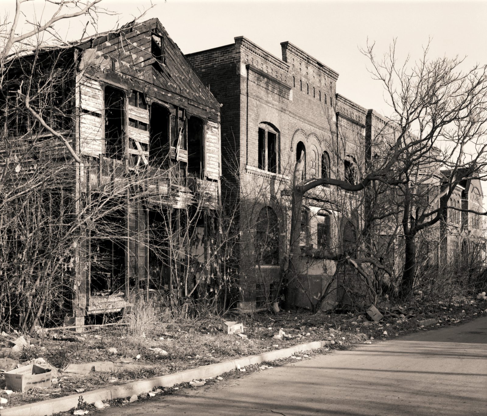 Abandoned houses in Detroit, Michigan.