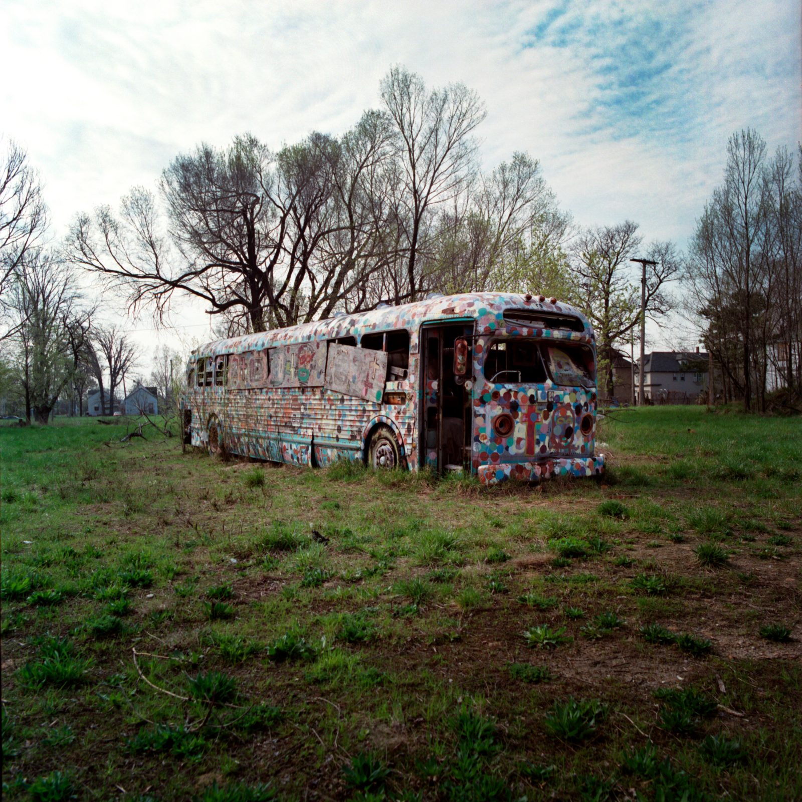 Tyree Guyton, Polka Dot bus. Detroit, Michigan.