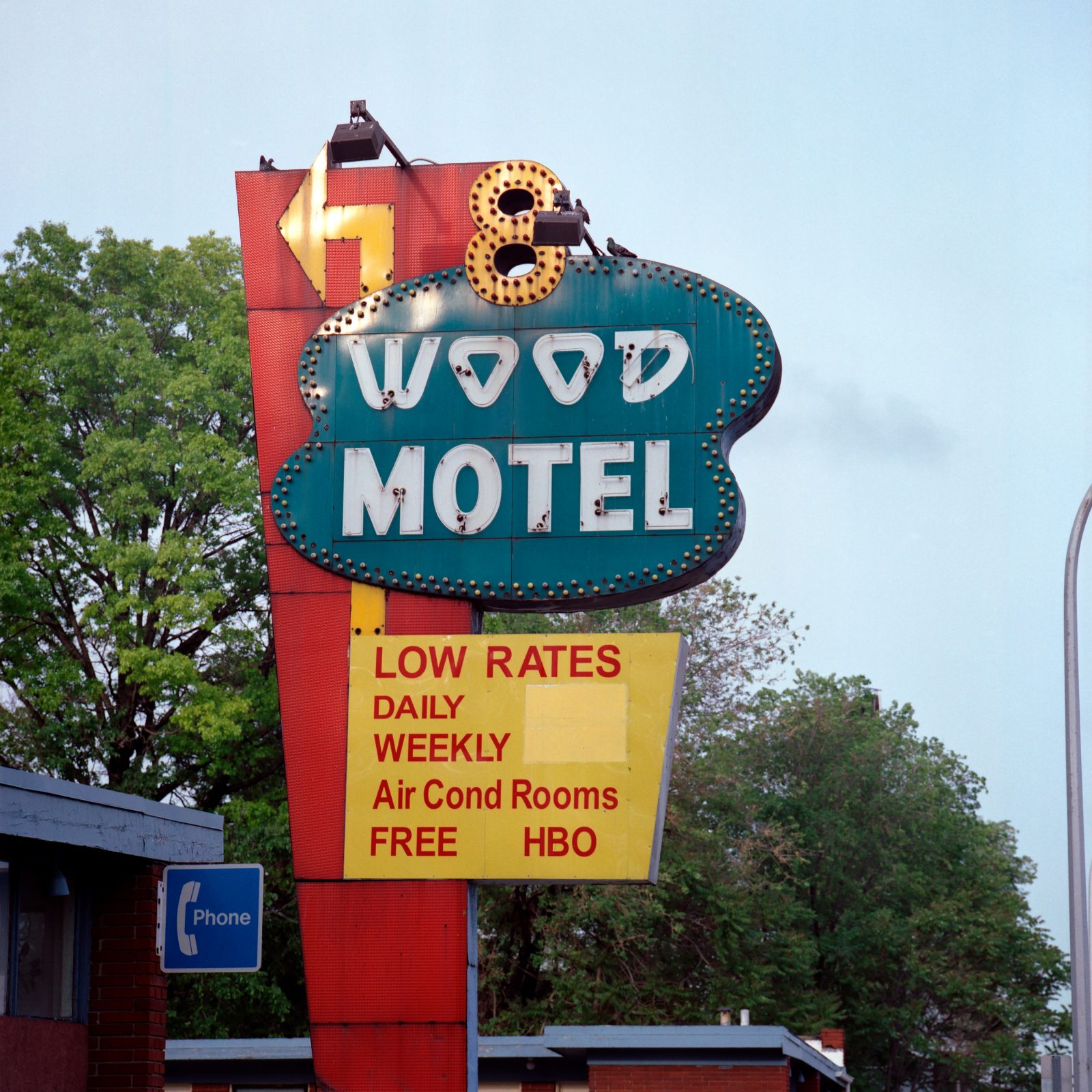 8 Wood Motel sign. Detroit, Michigan.