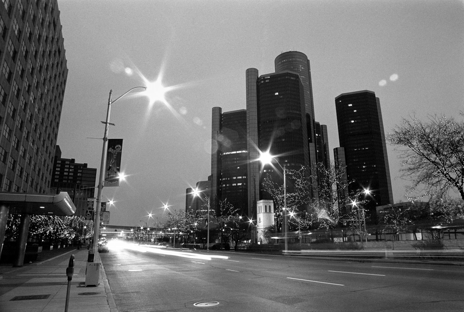 Renaissance Center at night