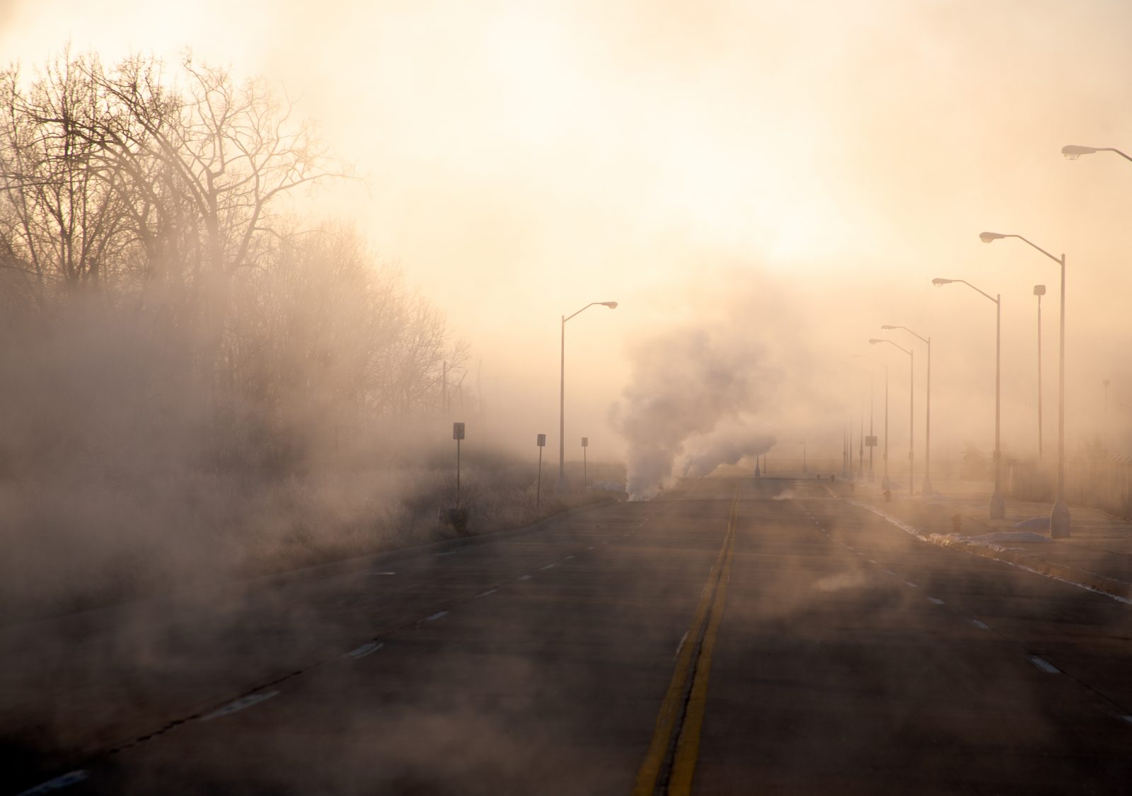 A foggy morning in Detroit