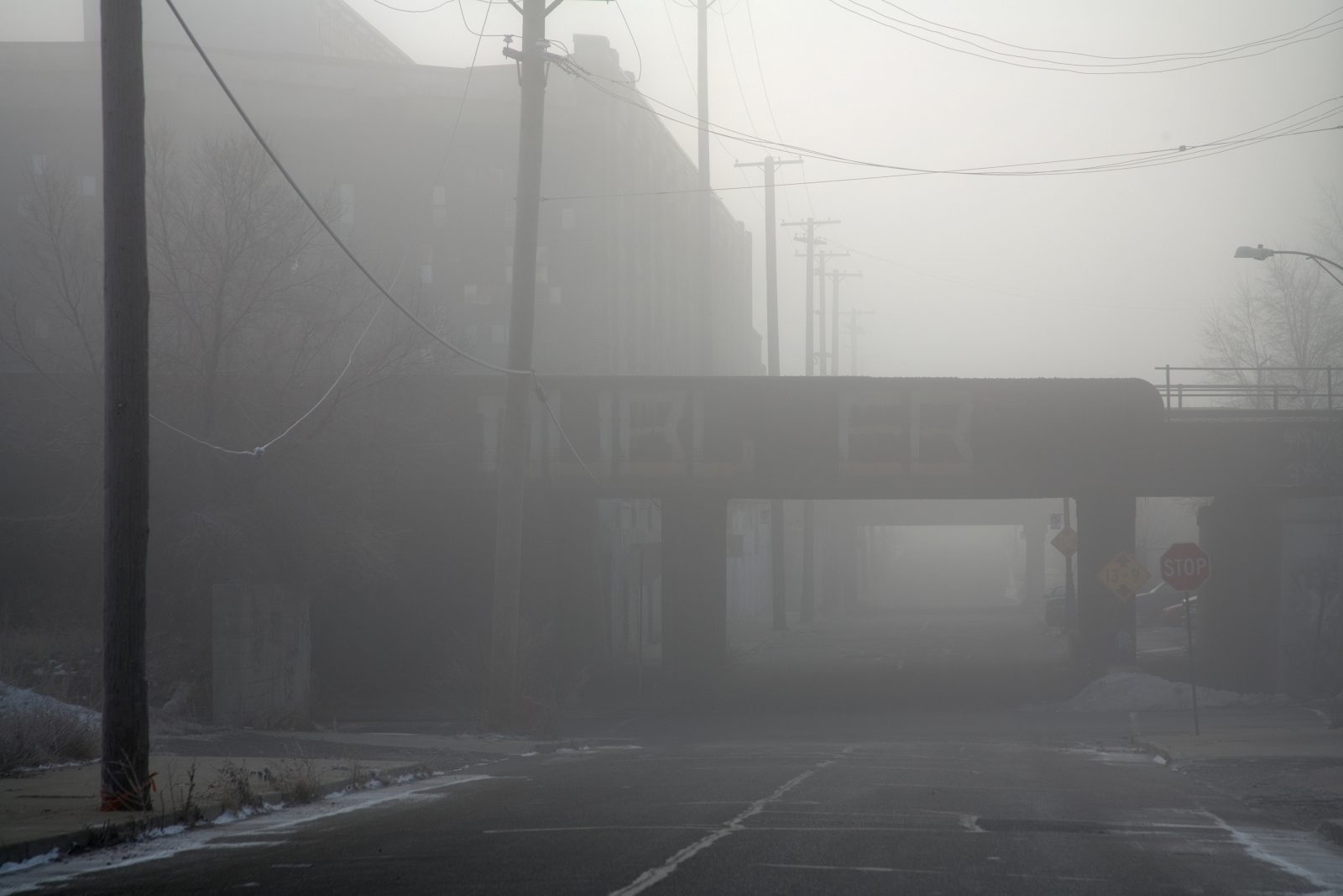 A foggy morning in Detroit
