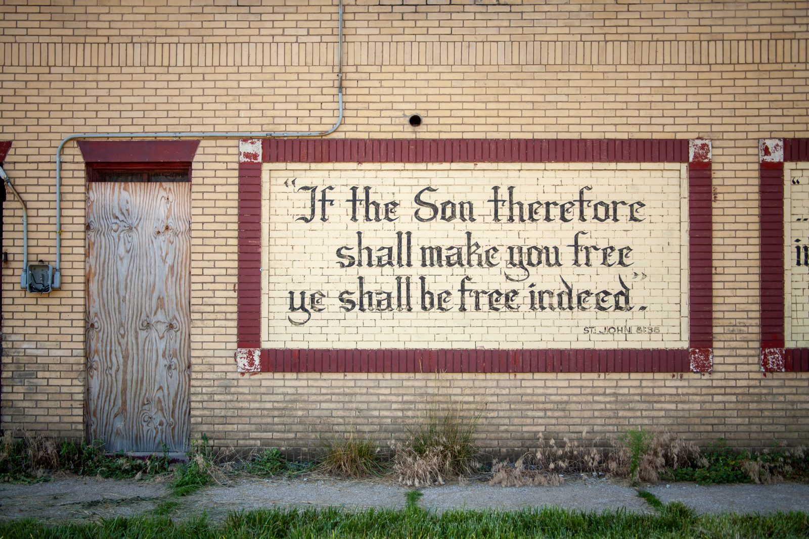 Bible verses on walls. Detroit, Michigan.