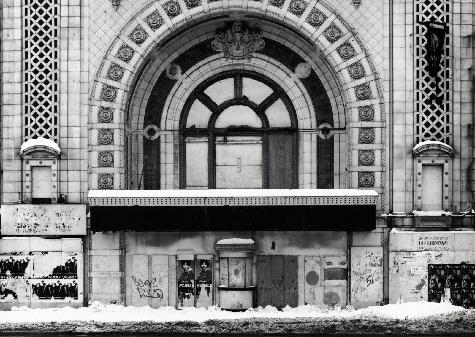 National Theater in winter. Detroit, Michigan.