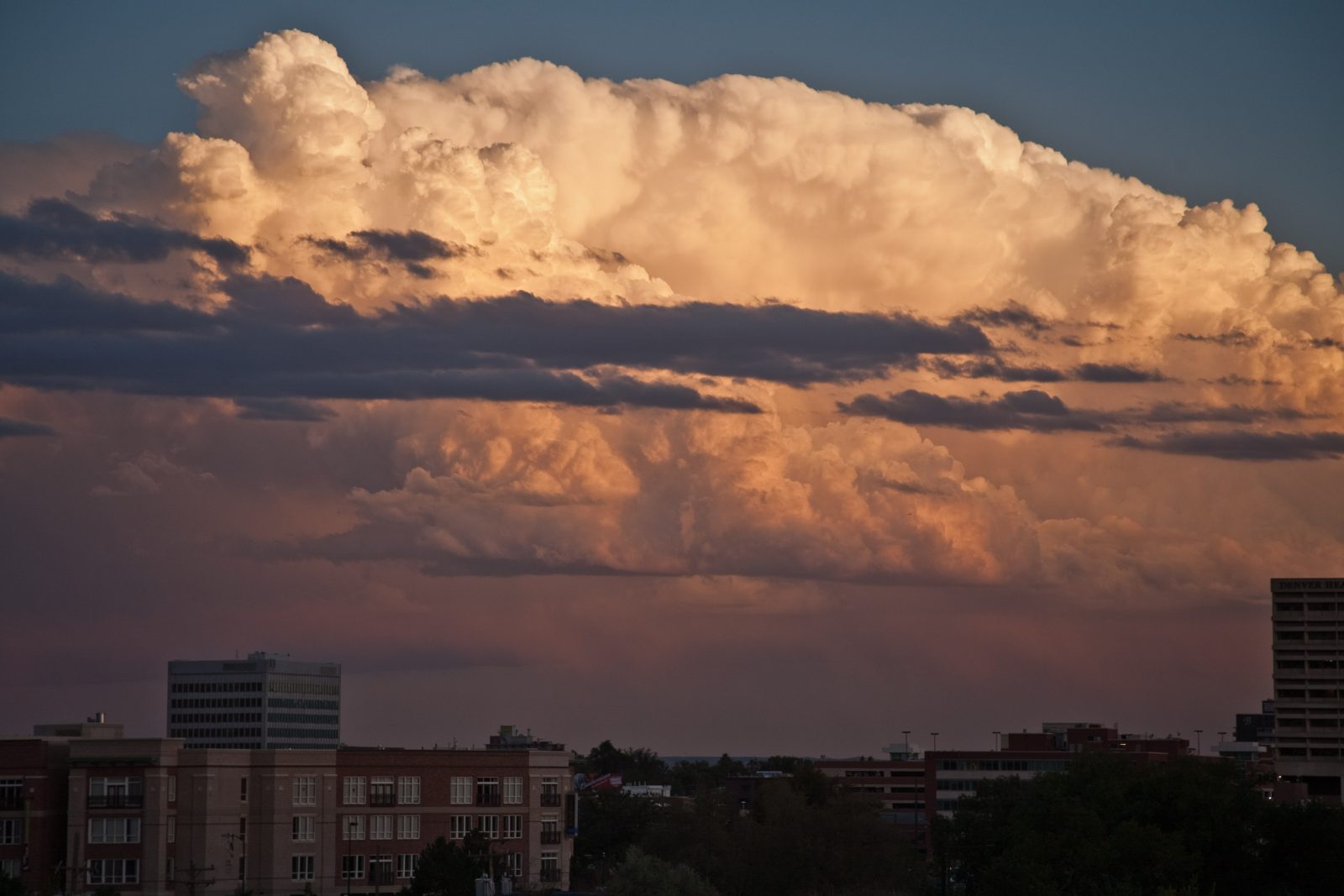Sunset clouds over Denver, Colorado